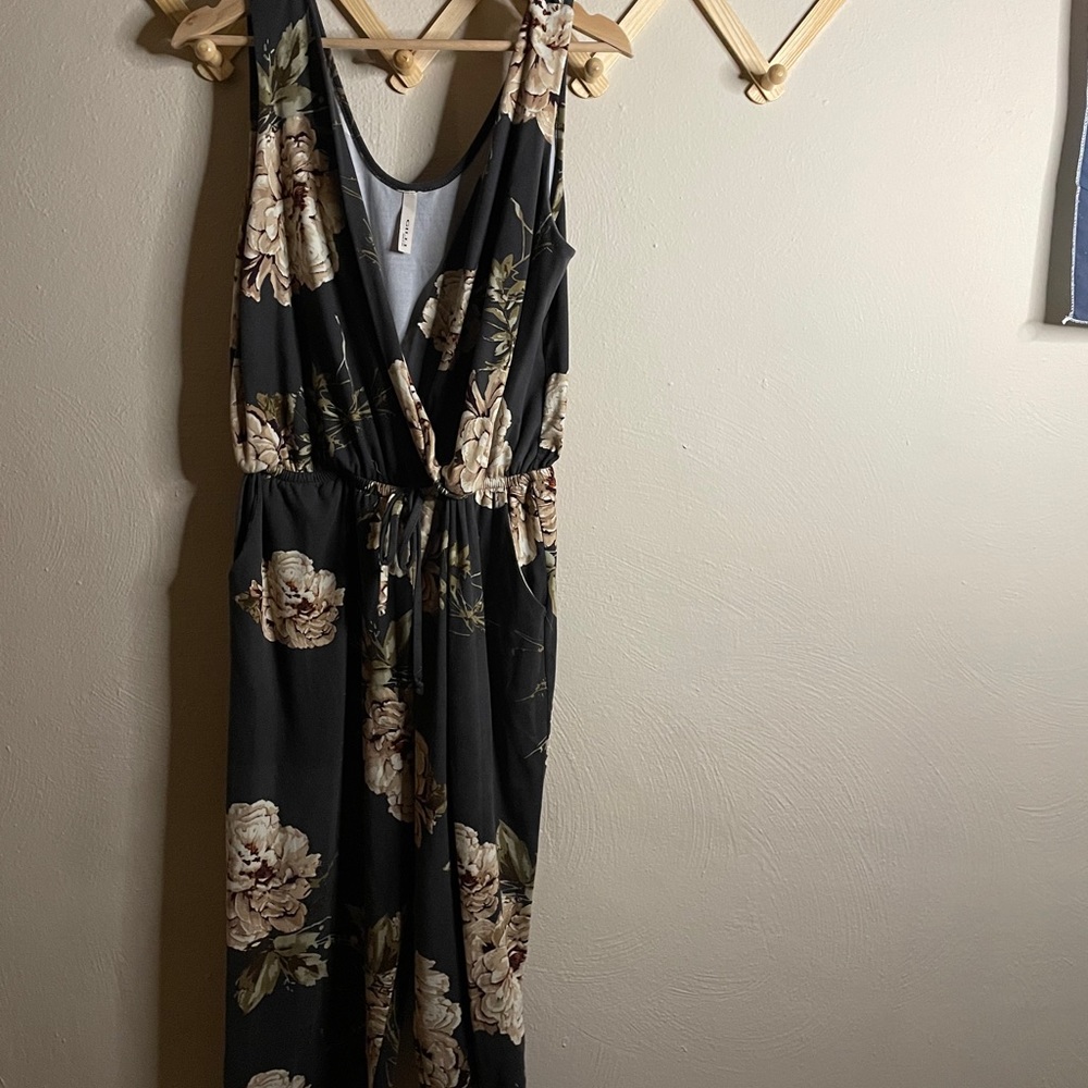 Boutique brown floral jumpsuit